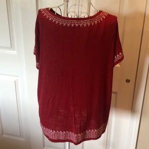 Rafaella Tops - Red Rafaela Boho-Chic Shirt Rafaella Tops - Red Rafaela Boho-Chic Shirt